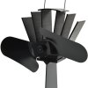 Teplem poháněný ventilátor na kamna 2 lopatky černý 51239