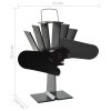 Teplem poháněný ventilátor na kamna 2 lopatky černý 51239