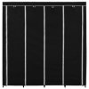 282445 vidaXL Wardrobe with 4 Compartments Black 175x45x170 cm 282445