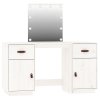Set toaletního stolku s LED Bílý masivní borovice 3107840