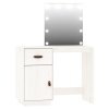 Set toaletního stolku s LED Bílý masivní borovice 3107840