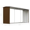 Zahradní kůlna na dříví pozinkovaná ocel 330x92x153 cm hnědá 47087