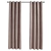 Zatemňovací závěsy s kovovými kroužky 2 ks taupe 140 x 175 cm 134476