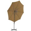 Boční zahradní slunečník s ocelovou tyčí taupe 300 cm 44631