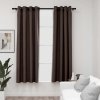 Zatemňovací závěsy s kroužky vzhled lnu 2 ks taupe 140 x 175 cm 321200