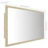 LED koupelnové zrcadlo dub sonoma 90 x 8,5 x 37 cm akrylové 804935