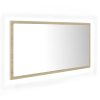 LED koupelnové zrcadlo dub sonoma 90 x 8,5 x 37 cm akrylové 804935