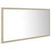 LED koupelnové zrcadlo dub sonoma 90 x 8,5 x 37 cm akrylové 804935