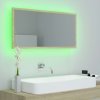 LED koupelnové zrcadlo dub sonoma 90 x 8,5 x 37 cm akrylové 804935