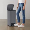Odpadkový koš s pedálem 30 l šedý nerezová ocel 149572