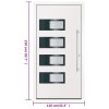 Vchodové dveře bílé 110 x 210 cm hliník a PVC 3157064