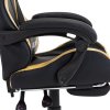Herní židle s podnožkou zlatá a černá umělá kůže 287988