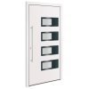 Vchodové dveře bílé 110 x 210 cm hliník a PVC 3157067