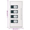 Vchodové dveře bílé 100 x 200 cm hliník a PVC 3157062
