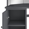 Rohový toaletní stolek s LED světlem šedý 111 x 54 x 141,5 cm 326532