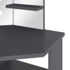 Rohový toaletní stolek s LED světlem šedý 111 x 54 x 141,5 cm 326532