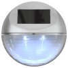 Zahradní nástěnné solární lampy LED 12 ks kulaté stříbrné 44473