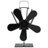 Teplem poháněný ventilátor na kamna 5 lopatek černý 51242