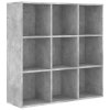 Knihovna betonově šedá 98 x 29 x 97,5 cm kompozitní dřevo 801129