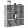 Knihovna betonově šedá 98 x 29 x 97,5 cm kompozitní dřevo 801129
