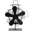 Teplem poháněný ventilátor na kamna 5 lopatek černý 51238