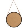 Nástěnné zrcadlo s popruhem 50 cm černé 320367