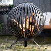 Esschert Design Koš na oheň kulovitý pruhy černý uhlíková ocel FF400 422495