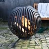 Esschert Design Koš na oheň kulovitý pruhy černý uhlíková ocel FF400 422495