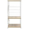 Skříňka na mikrovlnku bílá a dub 60 x 39,6 x 79,5 cm kompozit 288237