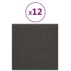 Nástěnné panely 12 ks tmavě šedé 30 x 30 cm textil 1,08 m² 343790