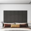 Nástěnné panely 12 ks tmavě šedé 30 x 30 cm textil 1,08 m² 343790