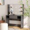 Kosmetický stolek s LED světly 100x40x135 cm MDF zářivě šedý 331543