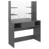 Kosmetický stolek s LED světly 100x40x135 cm MDF zářivě šedý 331543