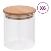 Skleněné dózy s bambusovým víčkem 6 ks 600 ml 150694