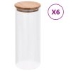 Skleněné dózy s bambusovým víčkem 6 ks 1000 ml 150696