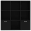 Knihovna černá 98 x 30 x 98 cm dřevotříska 801117