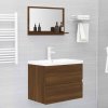 Koupelnové zrcadlo hnědý dub 60x10,5x37 cm kompozitní dřevo 815638