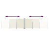 Oboustranná zatahovací boční markýza 170 x 600 cm krémová 48467
