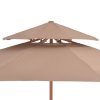 Dvoupatrový slunečník s dřevěnou tyčí 270 cm taupe 44520