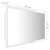 LED koupelnové zrcadlo bílé vysoký lesk 90x8,5x37 cm akrylové 804937