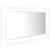LED koupelnové zrcadlo bílé vysoký lesk 90x8,5x37 cm akrylové 804937