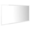 LED koupelnové zrcadlo bílé vysoký lesk 90x8,5x37 cm akrylové 804937