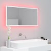 LED koupelnové zrcadlo bílé vysoký lesk 90x8,5x37 cm akrylové 804937