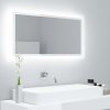 LED koupelnové zrcadlo bílé vysoký lesk 90x8,5x37 cm akrylové 804937