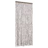 Závěs proti hmyzu taupe a bílý 90 x 220 cm Chenille 325461