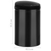 Odpadkový koš s automatickým senzorem 30 l uhlíková ocel černý 322698