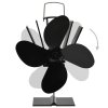Teplem poháněný ventilátor na kamna 4 lopatky černý 51241