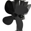 Teplem poháněný ventilátor na kamna 4 lopatky černý 51241