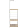 Skříňka na mikrovlnku bílá a dub 60 x 39,6 x 123 cm kompozit 288241