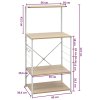 Skříňka na mikrovlnku bílá a dub 60 x 39,6 x 123 cm kompozit 288241